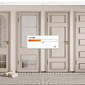 Various Style Neutral Hinged Doors With Glass Panels And Golden Handles For Home Interior Design