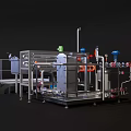 Industrial Equipment With Pipes Valves Control Panels And Metal Platform Structure