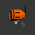 Orange Casing Robotic Creature With Eight Legs Top Antenna And Blue Center
