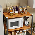 Kitchen Storage Shelf With Multi-tier Design For Microwave Fruits Vegetables And Jars