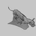 3D Rendered Muscular Lion Anatomy Model Showing Detailed Anatomical Muscle Structure