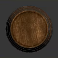 Wooden Storage Barrel With Metal Hoops As Practical Household Item For Daily Use
