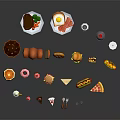 Assorted Foods Collection Featuring Desserts Bread Sandwiches Hot Dogs Pizza And Drinks