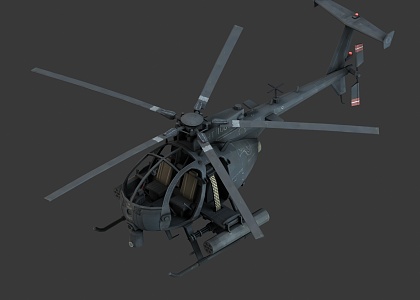 AH6 Bird Helicopter 3d model