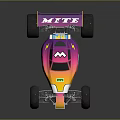 Colorful Remote Control Off Road Car With Pink Yellow Purple Large Wheels Rear Wing Antenna