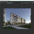 Modern Residential Apartment Building With Multiple Floors Balconies And Green Surroundings
