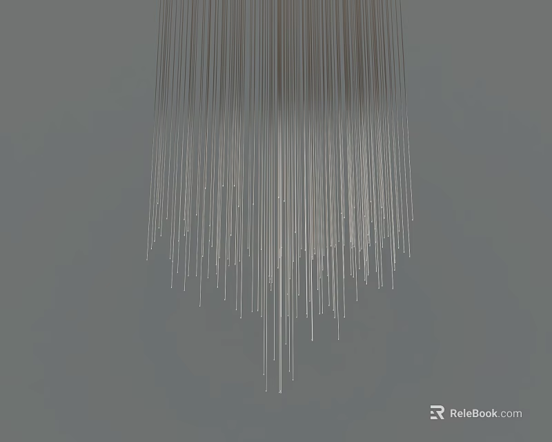 Modern Minimalist Chandelier with Slender Metal Rods Hanging Design in Contemporary Interior Space 3d model 
