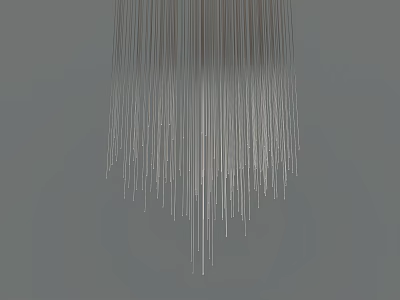 Modern Minimalist Chandelier with Slender Metal Rods Hanging Design in Contemporary Interior Space 3d model