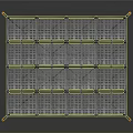 Durable Metal Grid Platform Structure With Support Legs And Storage Frame