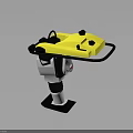Yellow And Silver Construction Rammer With Robotic Bug Inspired Design Features 3d model