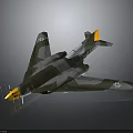 Green Gray Camouflage Military Aircraft Model With Yellow Nose Orange Tail And Cross Markings