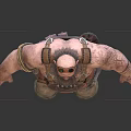 Muscular Bearded Warrior Character With Leather Outfit And Tool Belt