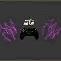 Purple Lightning Shaped Decorative Lights For Gaming Space With DBZ Theme And Controller Accents