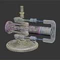 Modern engine piston car engine cylinder car engine 3d model