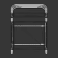 Sleek Modern Chrome Cantilever Frame Single Dining Chair With Breathable Dark Mesh Seat And Backrest