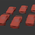 Classic Retro Cars In Various Colors Including Pink Blue Black And White