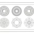 Gypsum lamp panel carved lamp panel chandelier base round lamp panel gypsum component 3d model