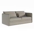 Light Gray Upholstered Two Seater Sofa With Modern Design And Soft Cushions 3d model