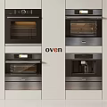 Modern Built in Multiple Ovens Installed In Kitchen Cabinets With Sleek Design