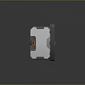 Two Industrial Metallic Doors With Gray Frames And Orange Latches On Reflective Surface