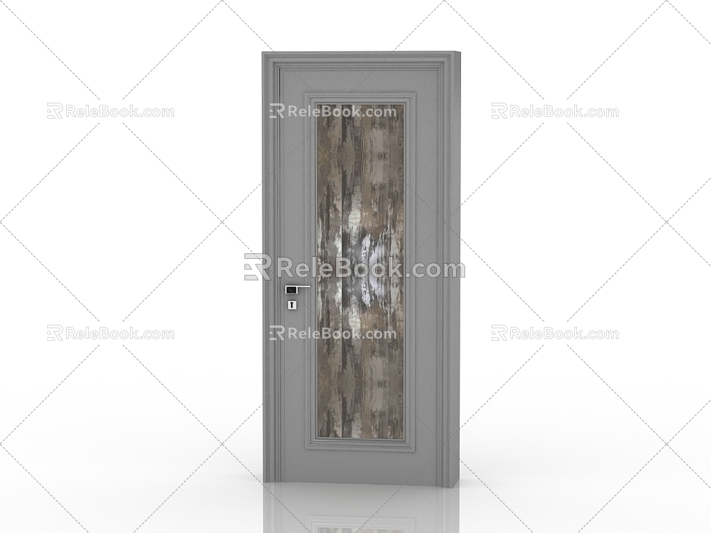 Jianou solid wood door interior door door 3d model