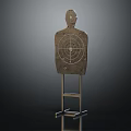 Decorative Metal Human Shaped Garden Ornament With Target Pattern On Stand Outdoor Decoration