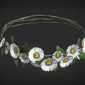 Braided Branch Wreath Adorned With White Daisies And Green Leaves