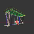 Modern Bus Shelter With Green Roof Orange Bench And Glass Panels As Photo Spot