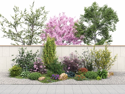 Plant piles Landscape trees Shrubs with shrubs balls Sakura trees Grassland Plant clusters 3d model