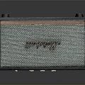 Vintage Blue Textured Portable Speaker With Top Knobs And Brand Logo
