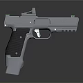 Sleek Modern Silver Handgun With Textured Grip And Metallic Barrel Design Features 3d model