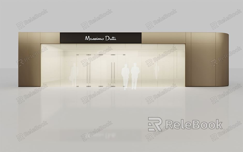 Modern Door Head Shop Facade Side Shop Door Head Commercial Shop Facade model