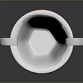 Shiny Silver Trophy With Dual Handles And Red Base For