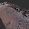Micro Terrain 3D Model Featuring Slopes Gullies and Vegetation Covered Surfaces 3d model