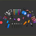 Daily Makeup Essentials Eyeshadow Palette Lipstick Brushes Foundation Powder and Eyebrow Pencils Collection