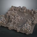 Natural Rock Formations Creating Scenic Hilly Landscape With Stone Structures 3d model