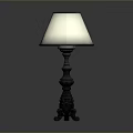 Classic Table Lamp With White Shade And Black Decorative Base