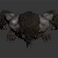 Muscular Furry Werewolf Mythical Creature Standing With Fierce Expression And Tattered Loincloth