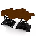 Sturdy Metal Playground Equipment With Brown Seats And Black Spring Bases