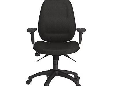 Ergonomic Comfortable Black Fabric Office Chair With Armrests And Wheels 3d model
