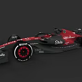 Sleek Black Red Formula 1 Car Featuring Shake Logo And Caffè Sicilia Brand