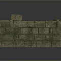 Mossy Stacked Stone Wall With Rustic Natural Texture And Weathered Appearance
