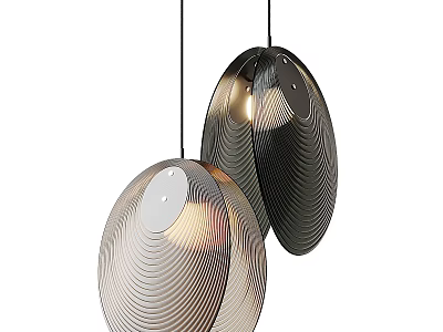 Modern Pendant Lights With Wave Texture Metal Design For Interior Decor 3d model