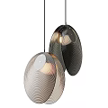 Modern Pendant Lights With Wave Texture Metal Design For Interior Decor 3d model