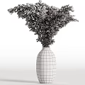 Elegant Brown Vase With Light Pink Pampas Grass Arrangement On White Background