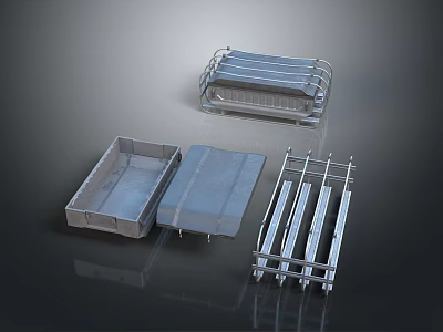Industrial Metal Storage Racks Trays and Frames for Heavy Duty Applications 3d model