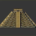 Ancient Stepped Pyramid Architecture With Stone Layers And Temple Structure On Summit 3d model