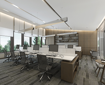 Public office area 3d model