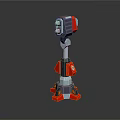 Futuristic Mechanical Weapon with Red and Gray Design Modern Structure and Sturdy Support Base