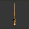 Golden Curved Weapon With Sharp Blade Ornate Hilt And Unique Design